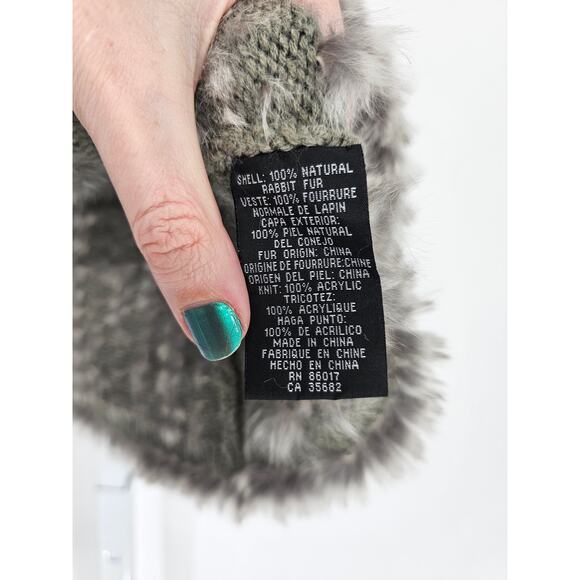 Vintage Y2K BEBE 100% Rabbit Fur Crop Wrap Shawl Sweater Gray - Picture 4 of 5